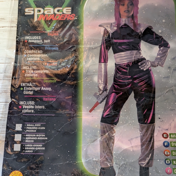 Women's Halloween Space Invaders Purpella Jumpsuit Halloween Costume - Picture 1 of 16
